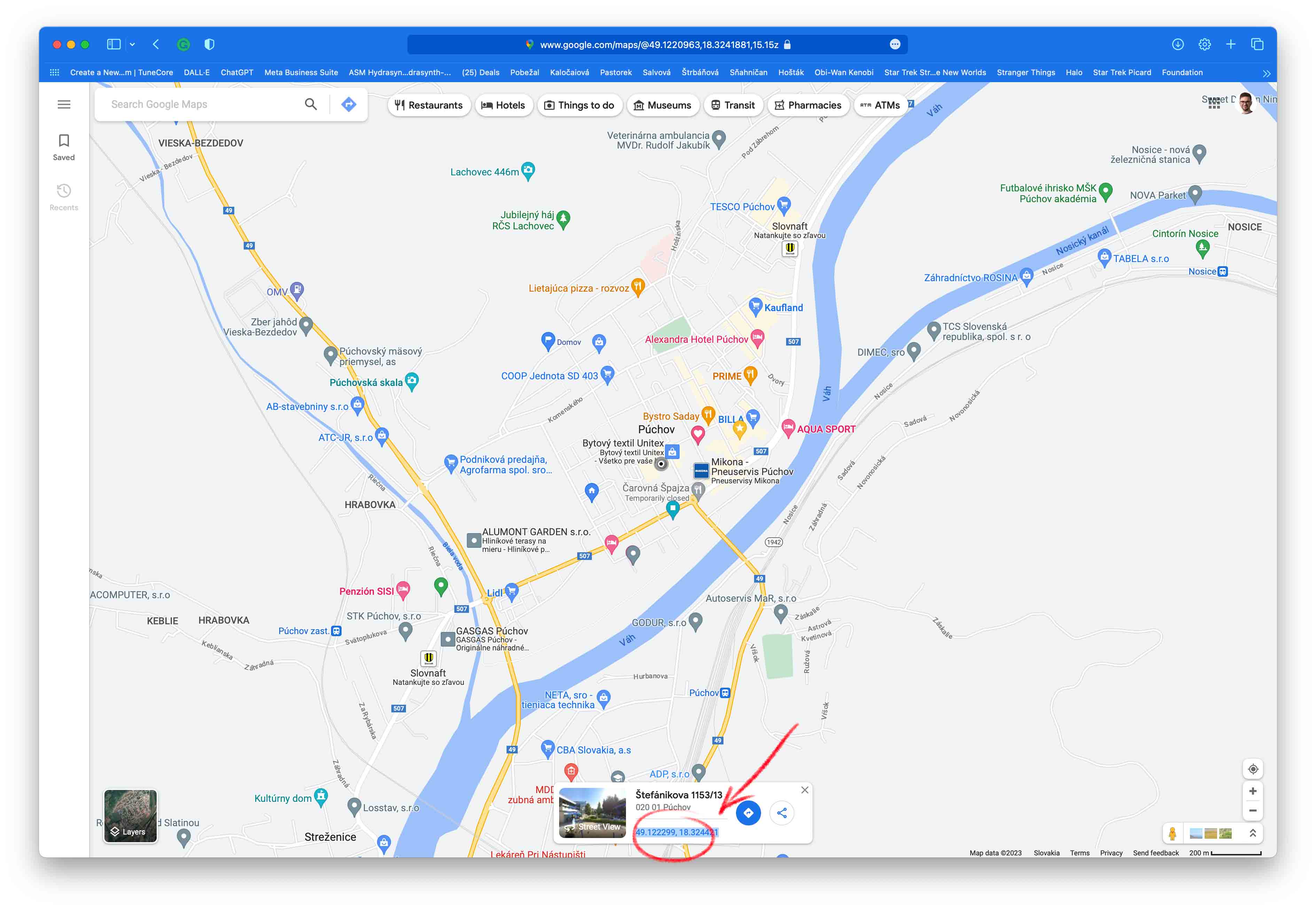 Skopírovanie GPS súradníc z Google Mapy na smartfóne pre použitie v projekte alebo plánovaní výletu